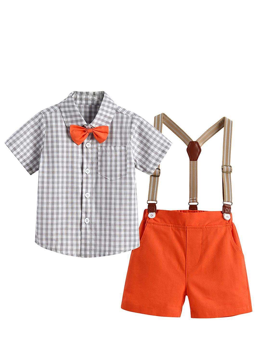 JC SPARKLE Boys Checked Shirt with Shorts