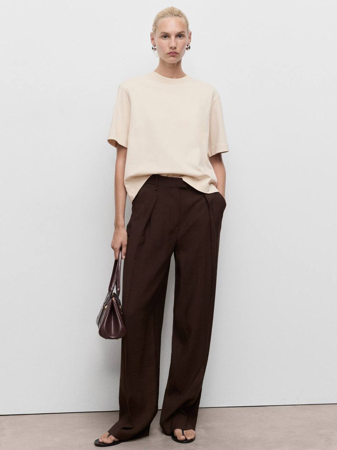 Drop-Shoulder Sleeves Pure Cotton Oversized T-shirt