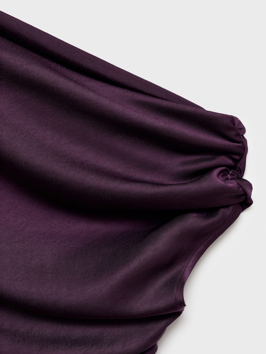 One Shoulder PU Coated Satin A-Line Maxi Dress