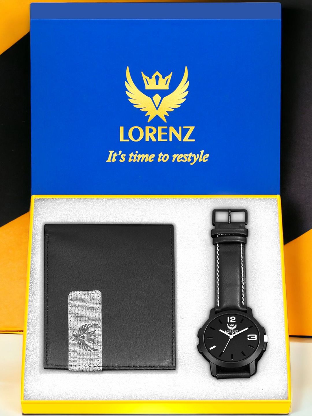LORENZ Men Watch and Wallet Accessory Gift Set