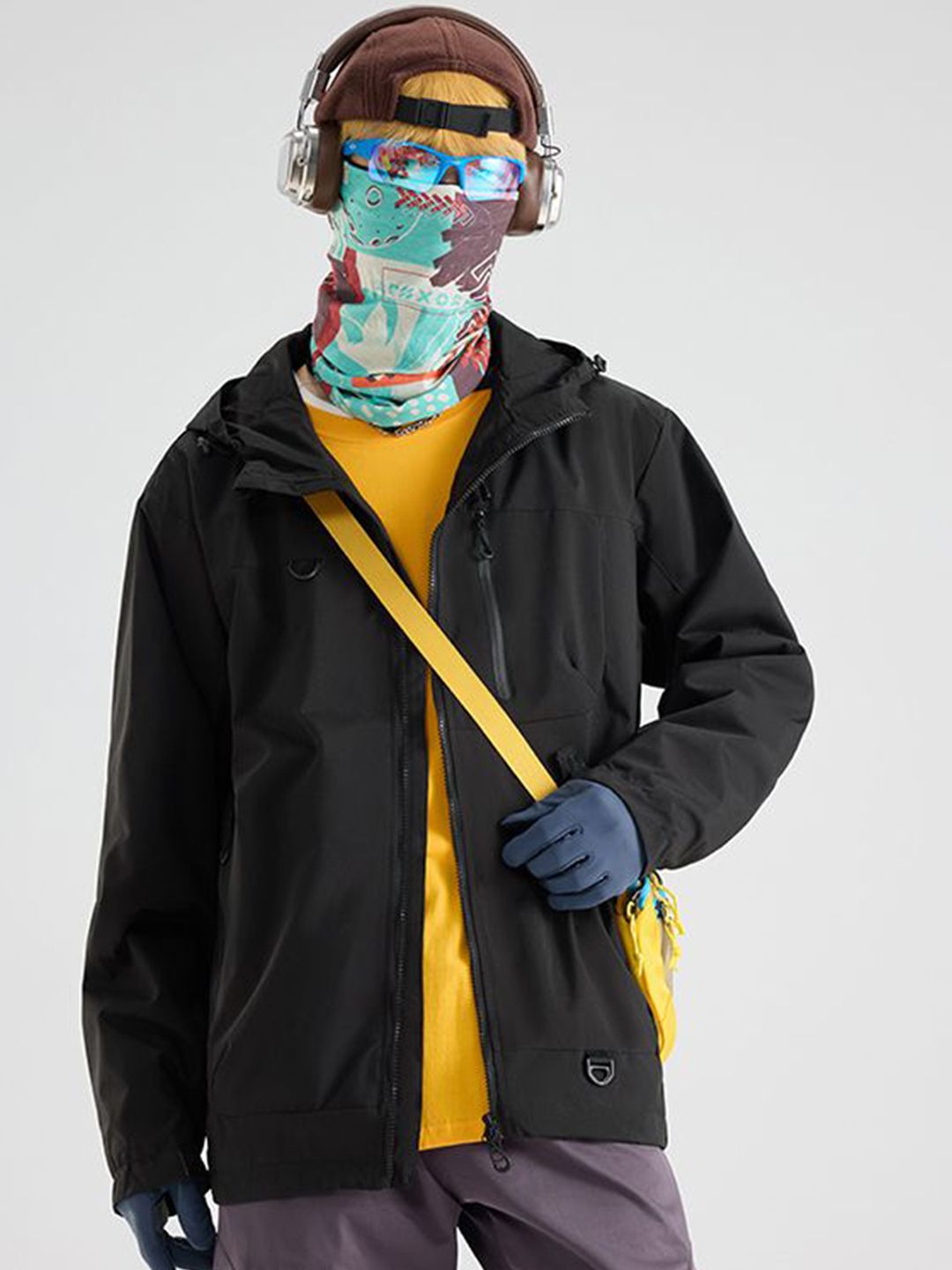 StyleCast x Revolte Men Hooded Solid Windcheater Tailored Jacket