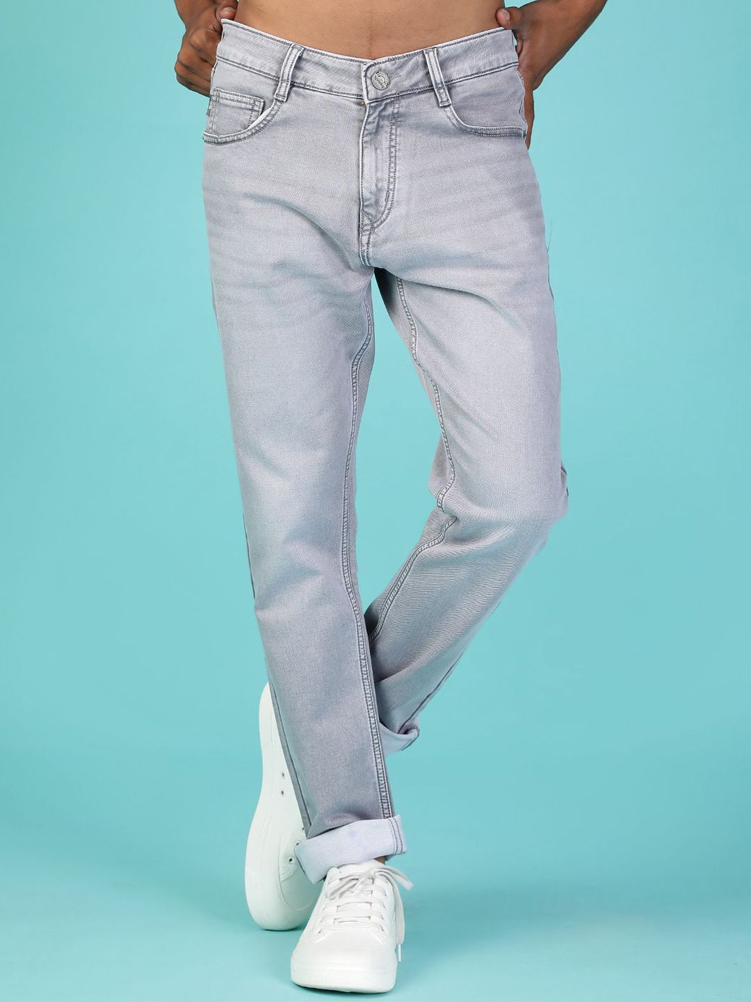 V-Mart Men Slim Fit Mid-Rise Light Fade Stretchable Jeans