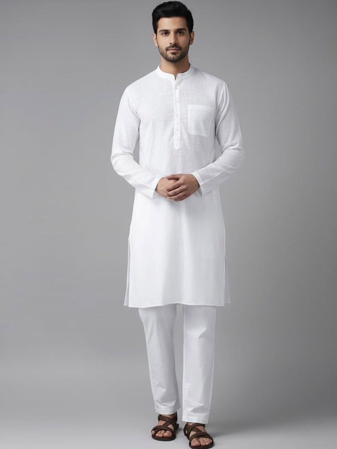 Vida Loca Cotton Mandarin Collar Straight Kurta
