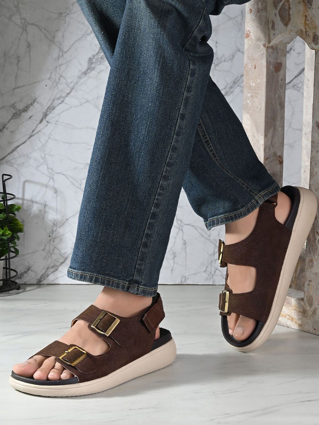AfroJack Men Comfort Sandals With Velcro Fastening