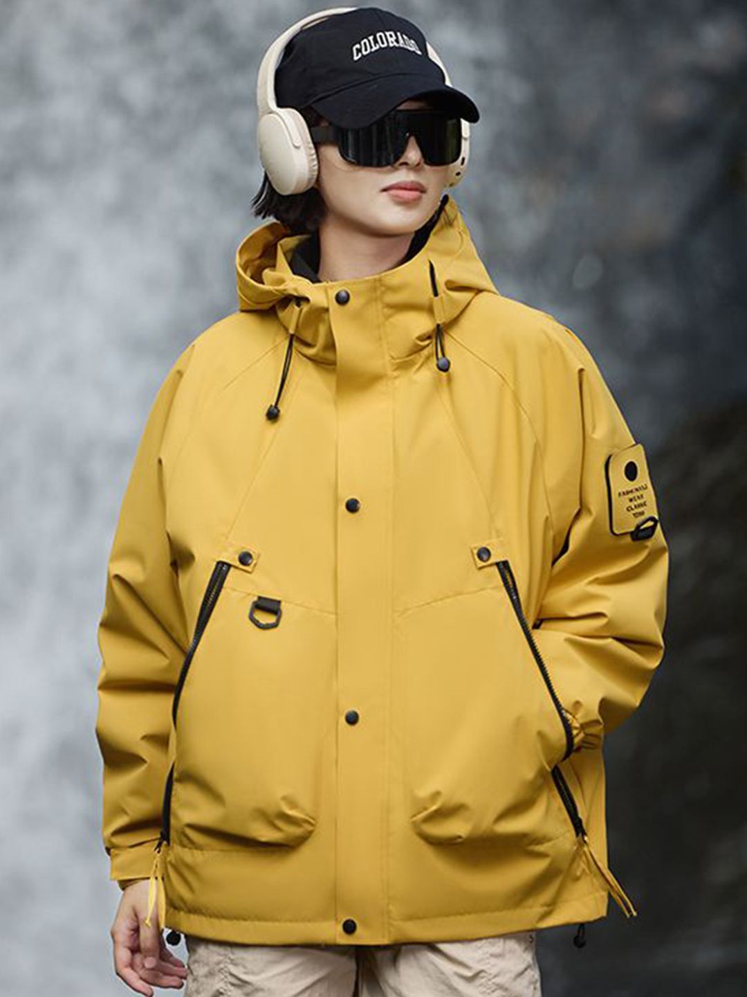StyleCast x Revolte Men Hooded Solid Windcheater Tailored Jacket