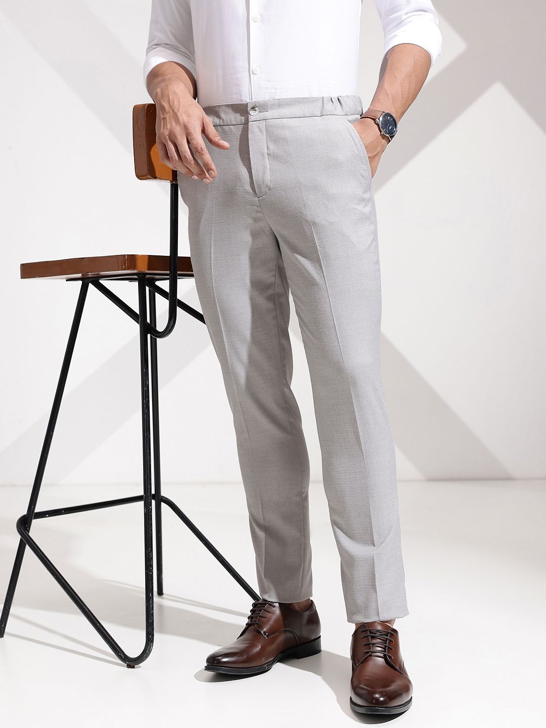 INVICTUS Men Flat Front Formal Trousers