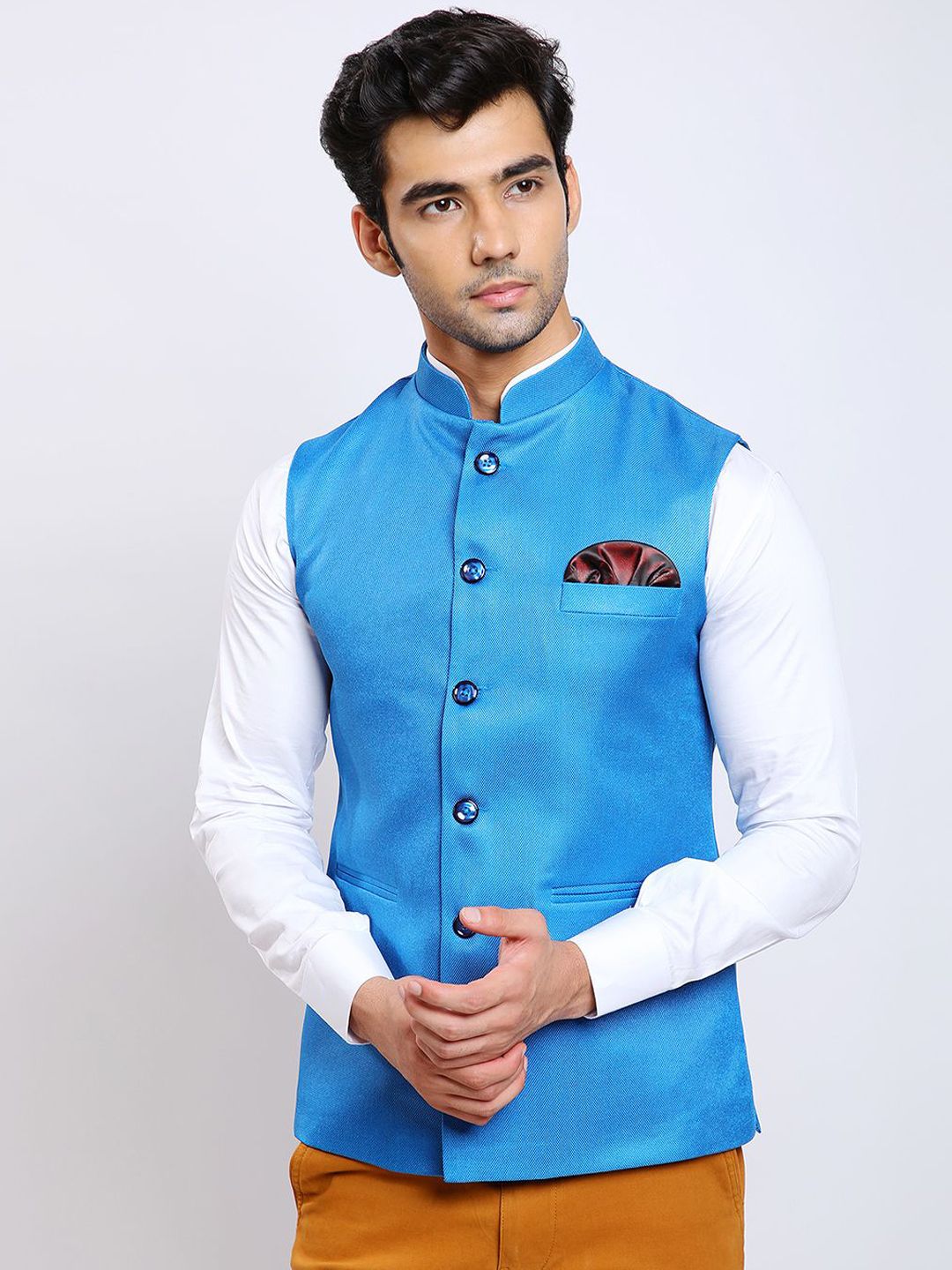 Awadhshree Mandarin-Neck Nehru Jacket