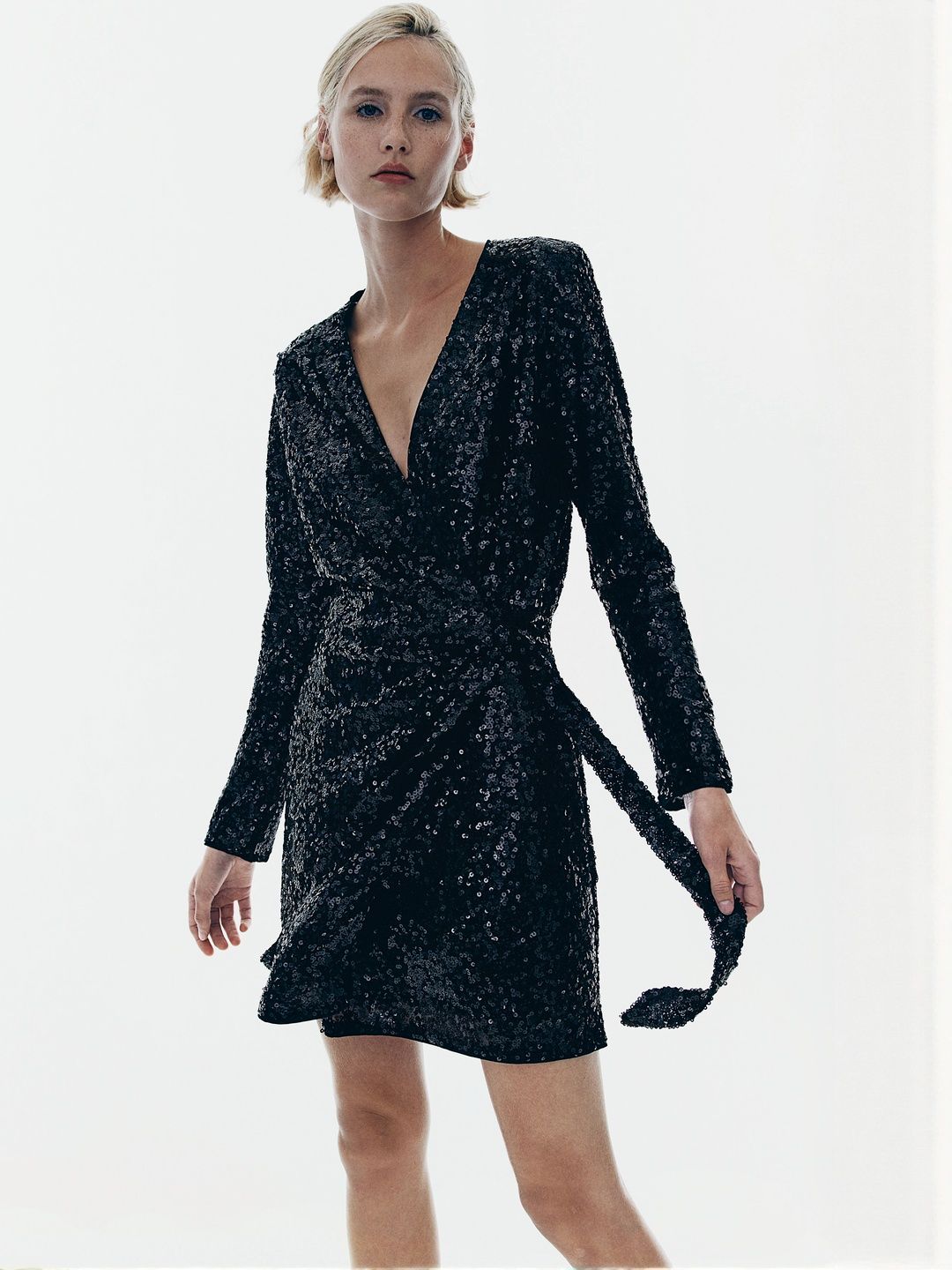 h&m ladies sequined wrap dress reviews Women's Silver-coloured/Sequins Sequined wrap dress