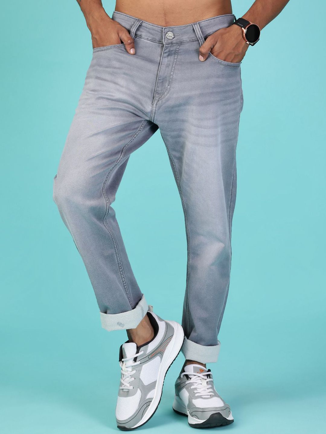 V-Mart Men Regular Fit Mid-Rise Light Fade Stretchable Jeans