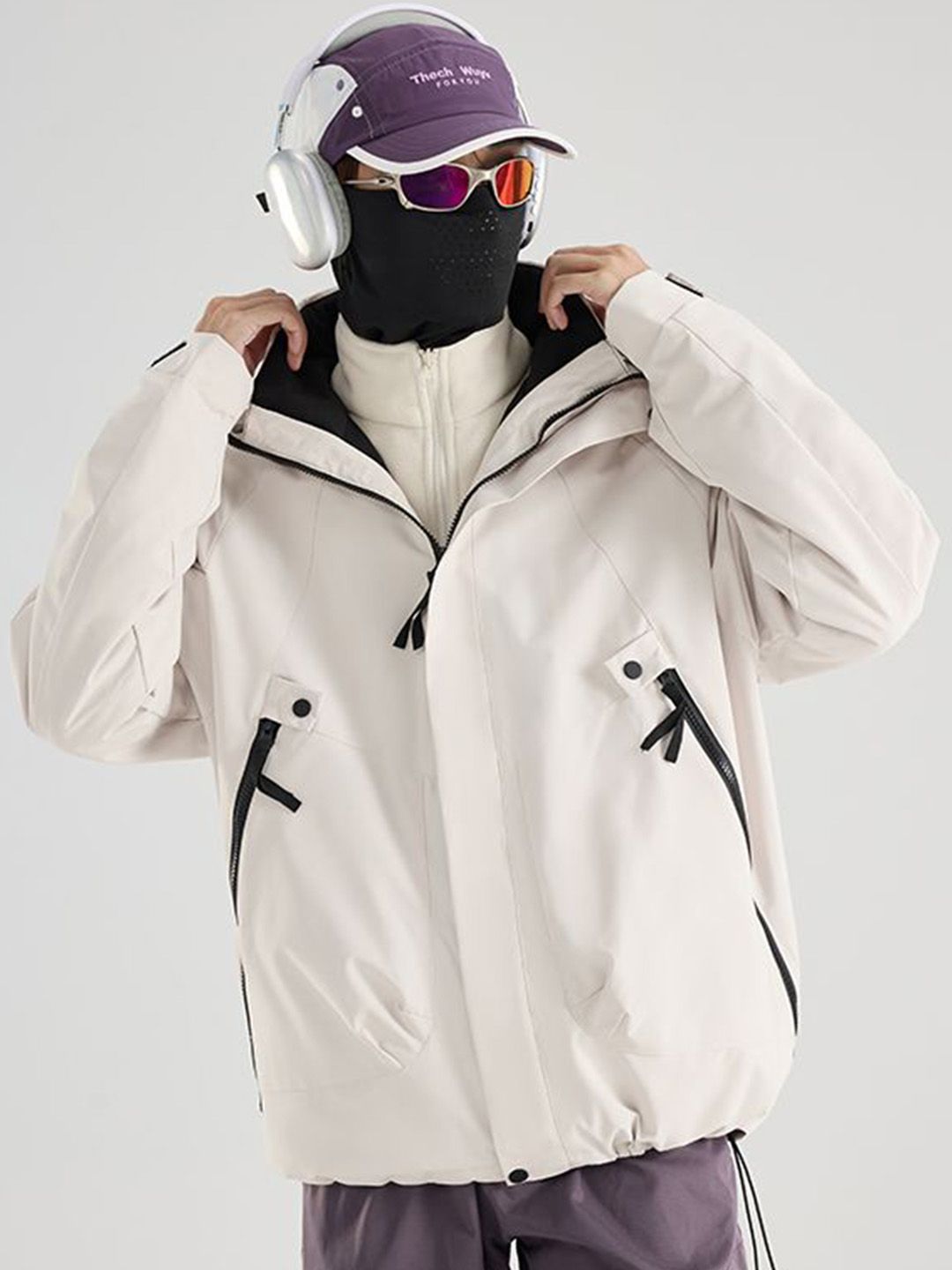 StyleCast x Revolte Men Hooded Solid Windcheater Tailored Jacket