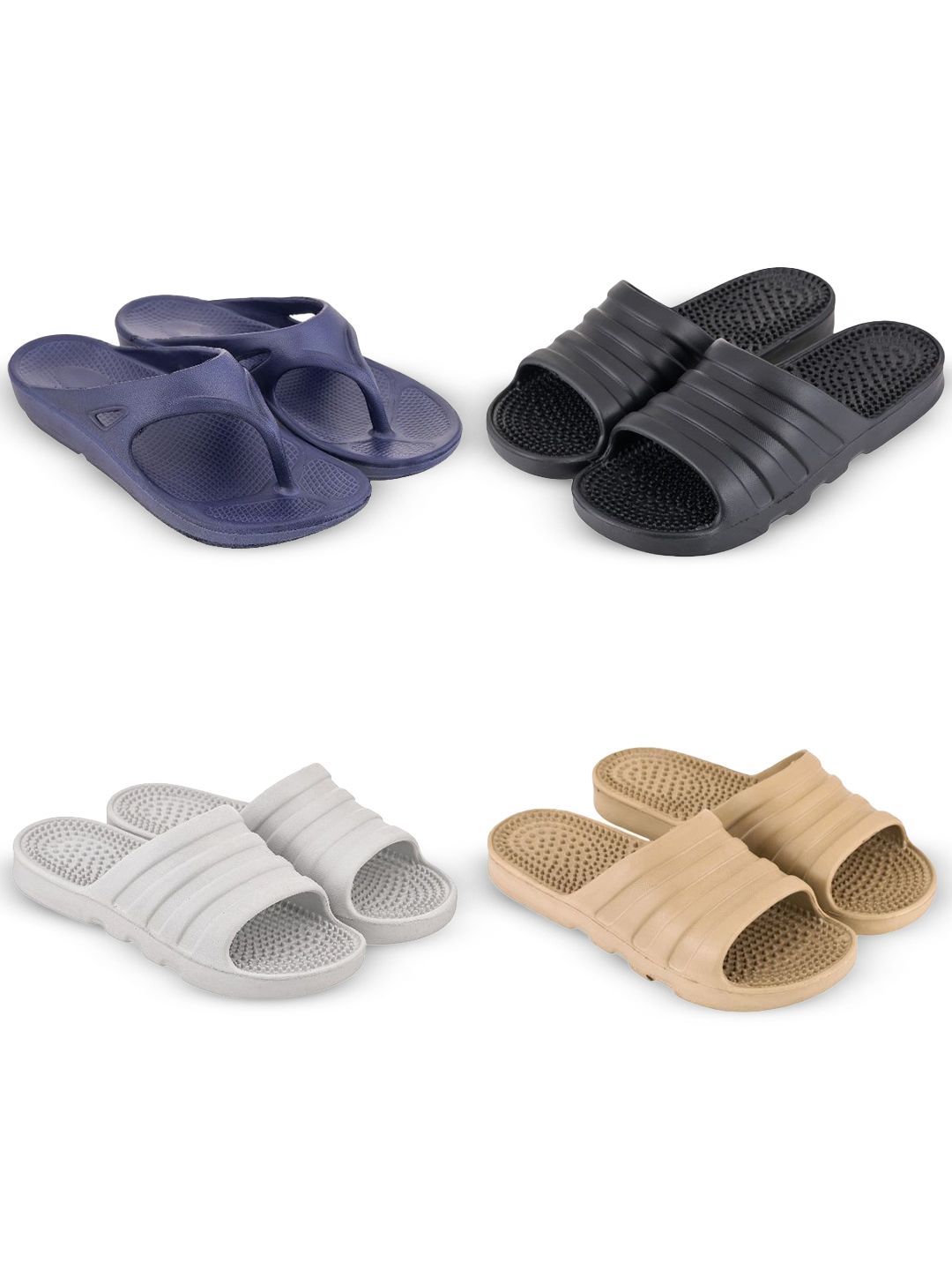 Feel alive Set of 4 Men Ultra-Comfortable Lightweight Sliders