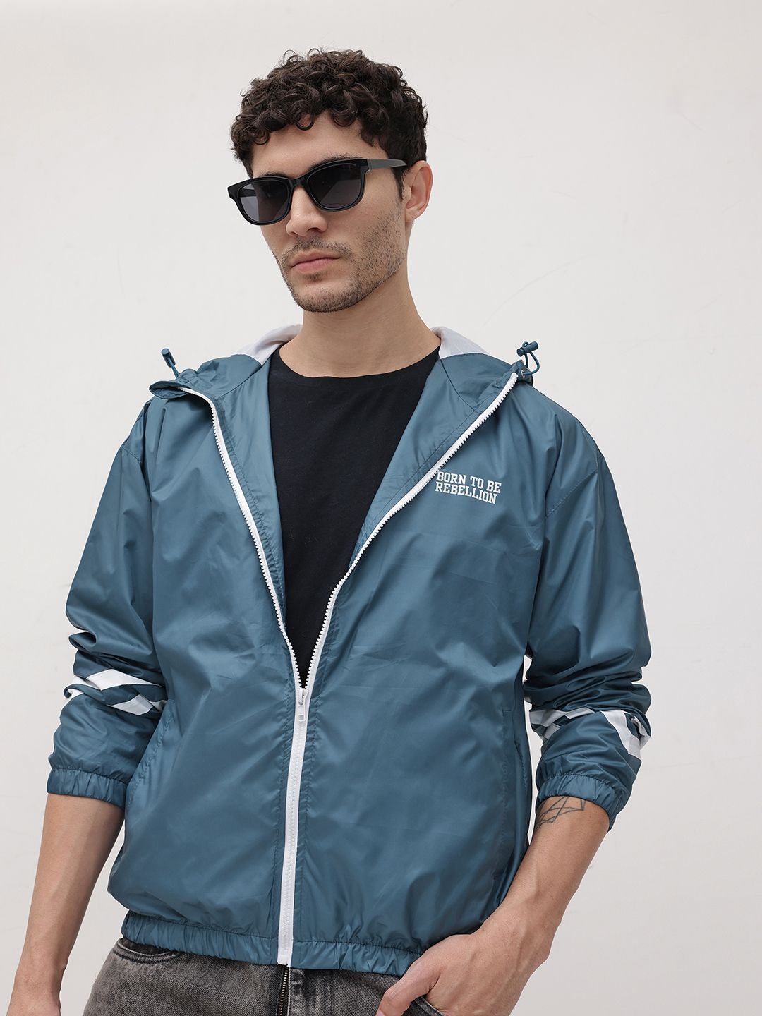 Roadster The Roadster Life Co. Contrast Zip Hooded Bomber Jacket