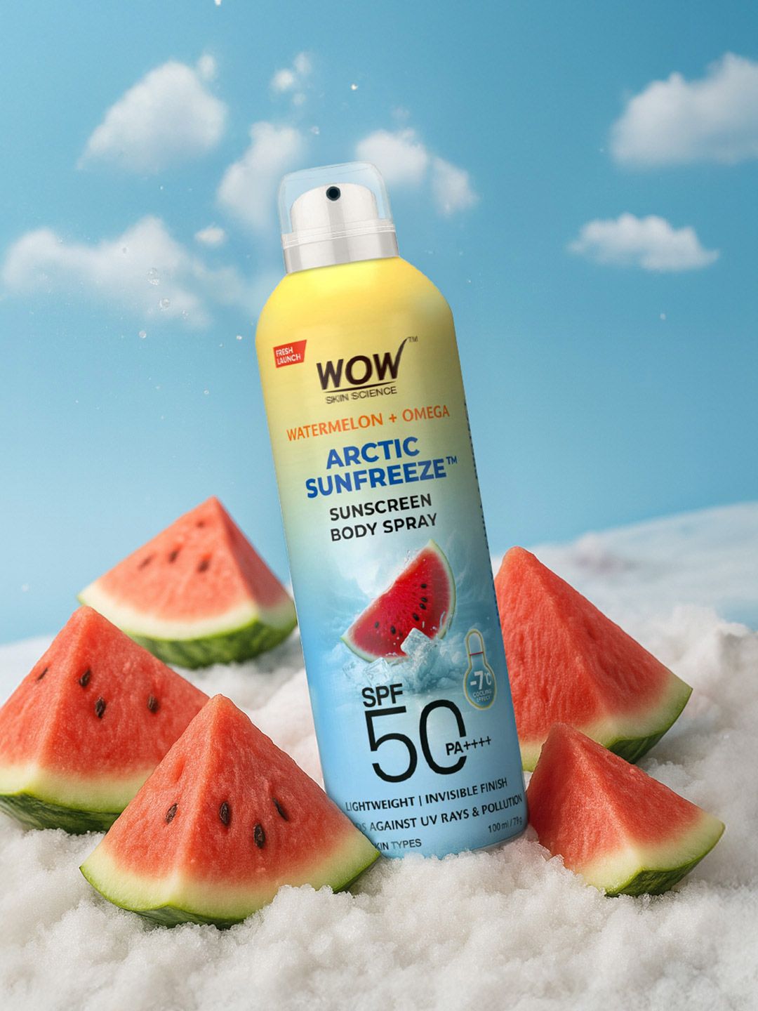WOW SKIN SCIENCE WOW SKIN SCIENCE Watermelon & Omega Sunfreeze Sunscreen Body Spray SPF50 PA++++ - 100 ml