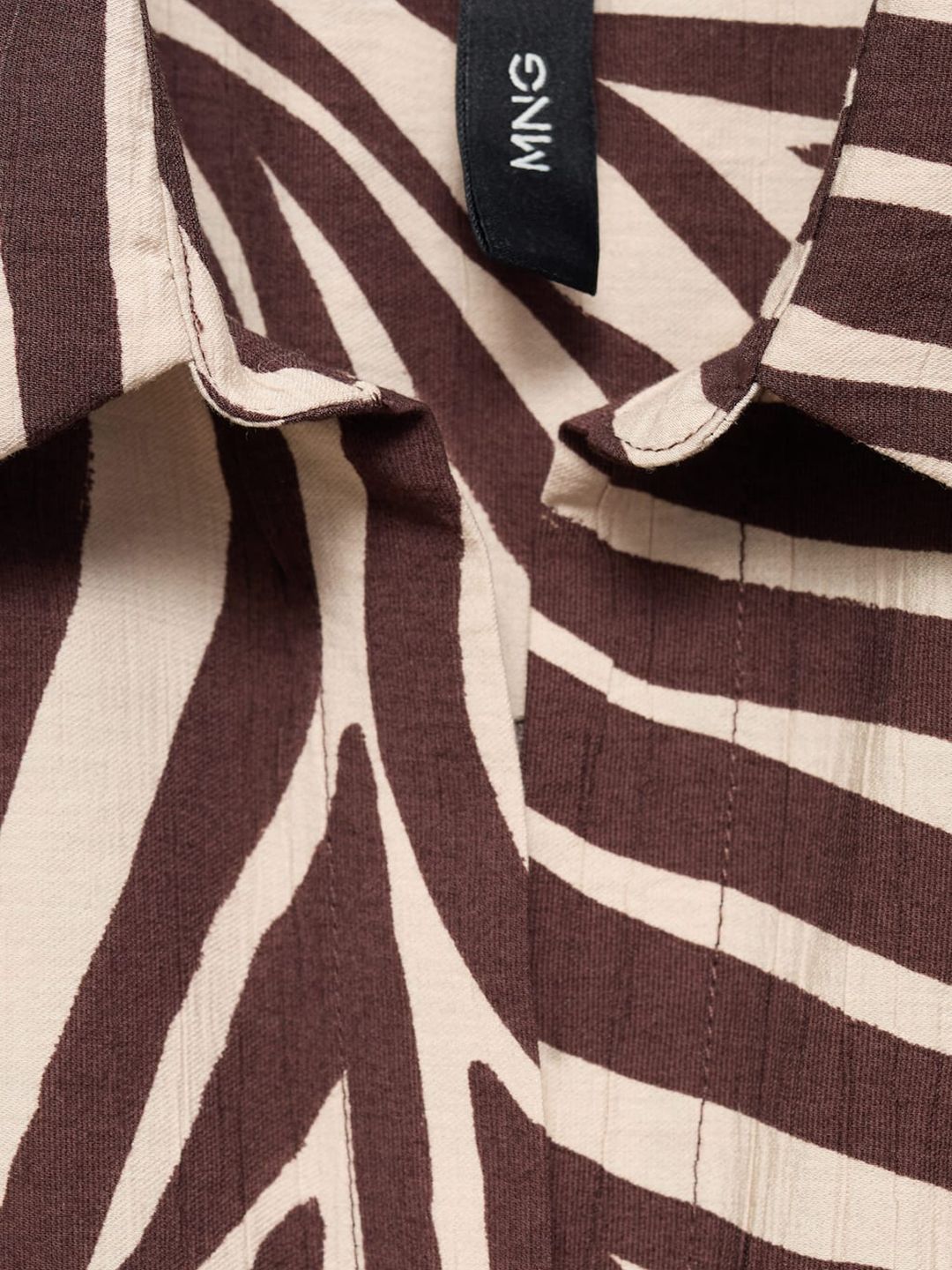 Zebra Print Belted Shirt Midi Dress