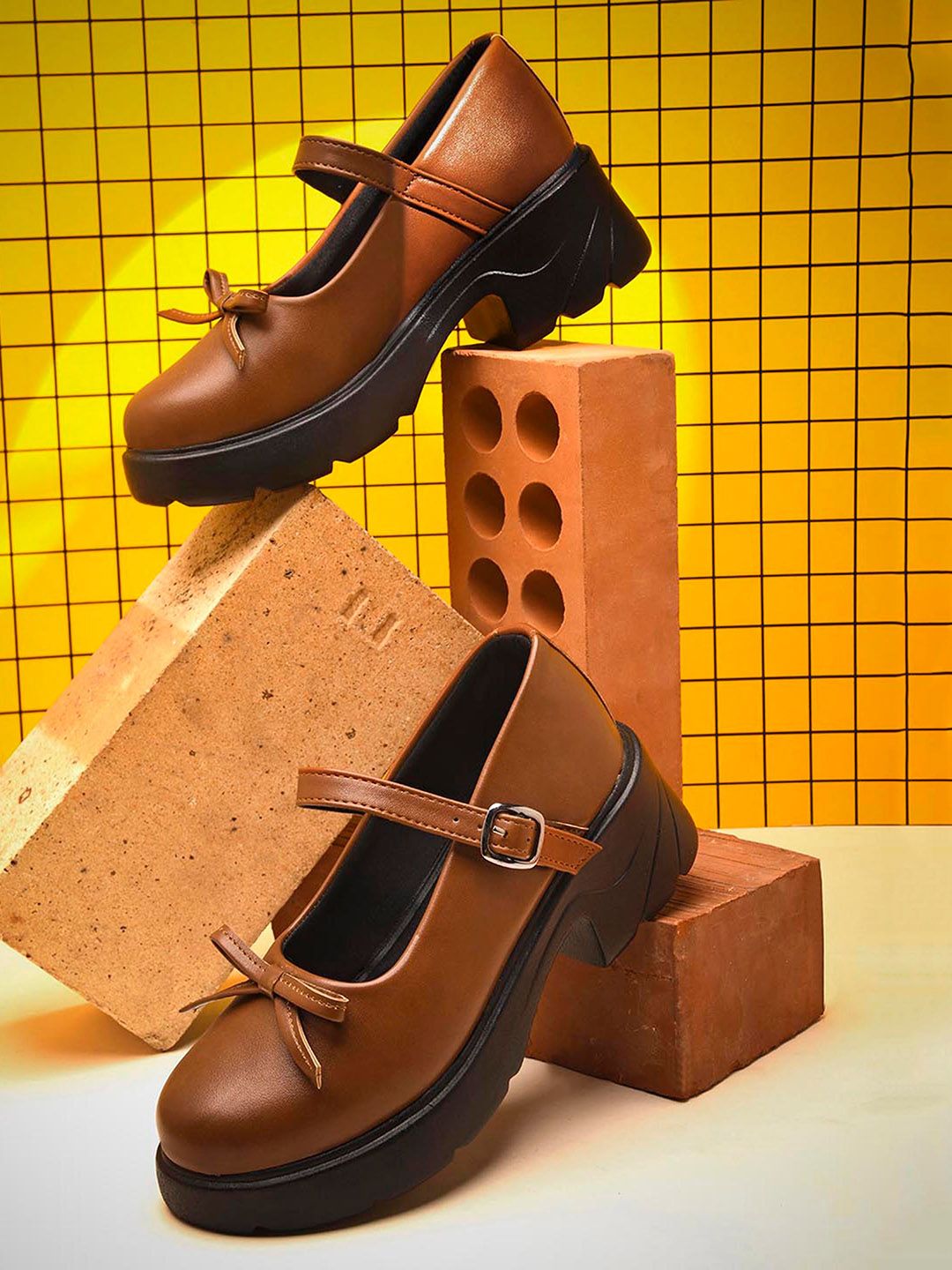 Froh Feet Solid Bows Platform Mary Janes