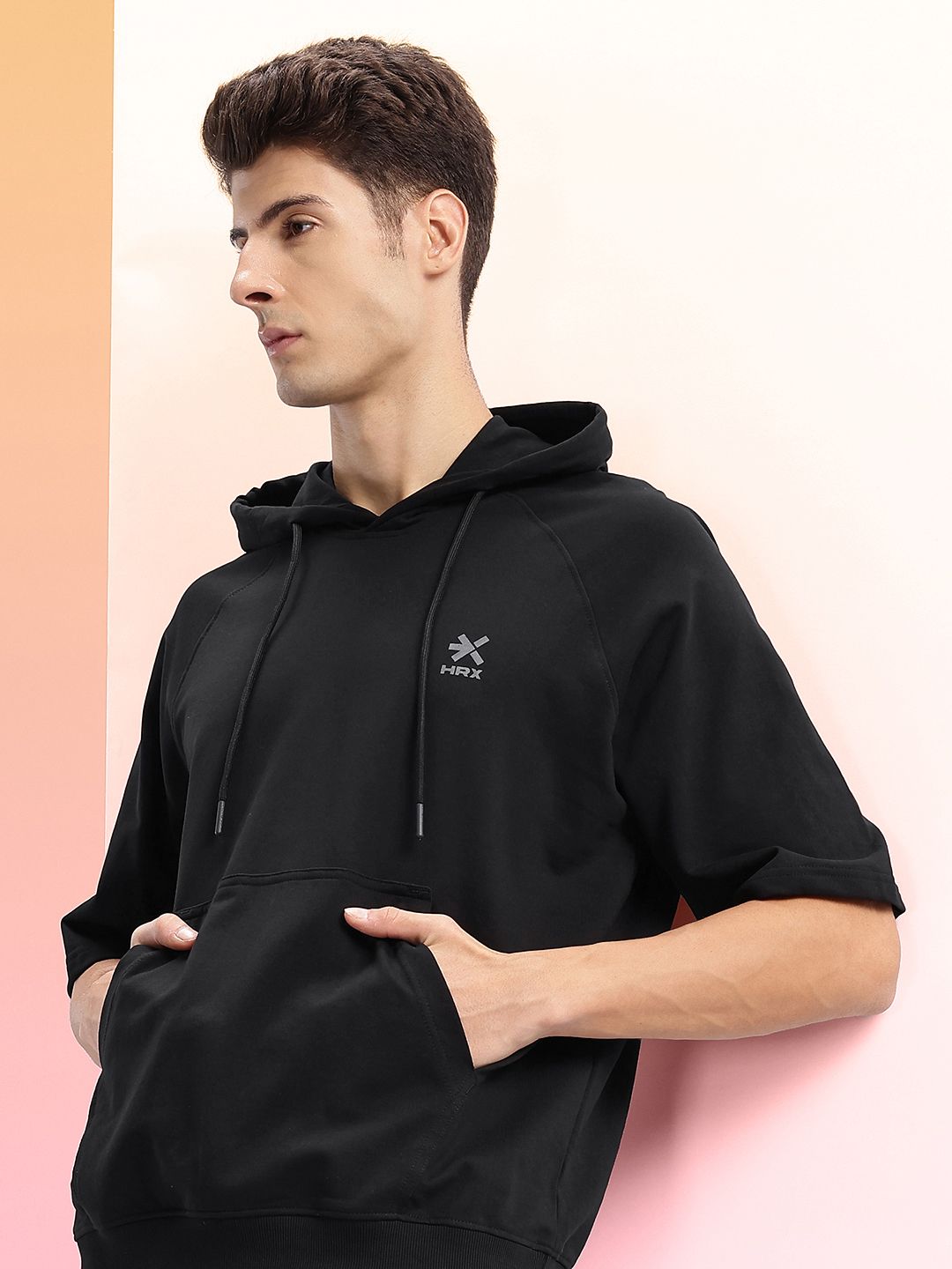 HRX by Hrithik Roshan Hooded Pure Cotton Relaxed Sweatshirt