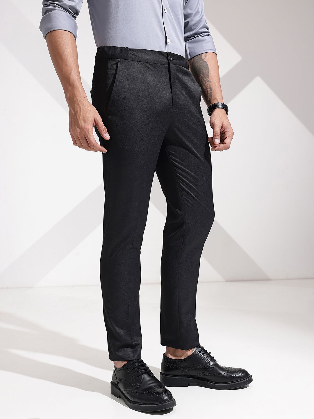 INVICTUS Men Flat Front Formal Trousers