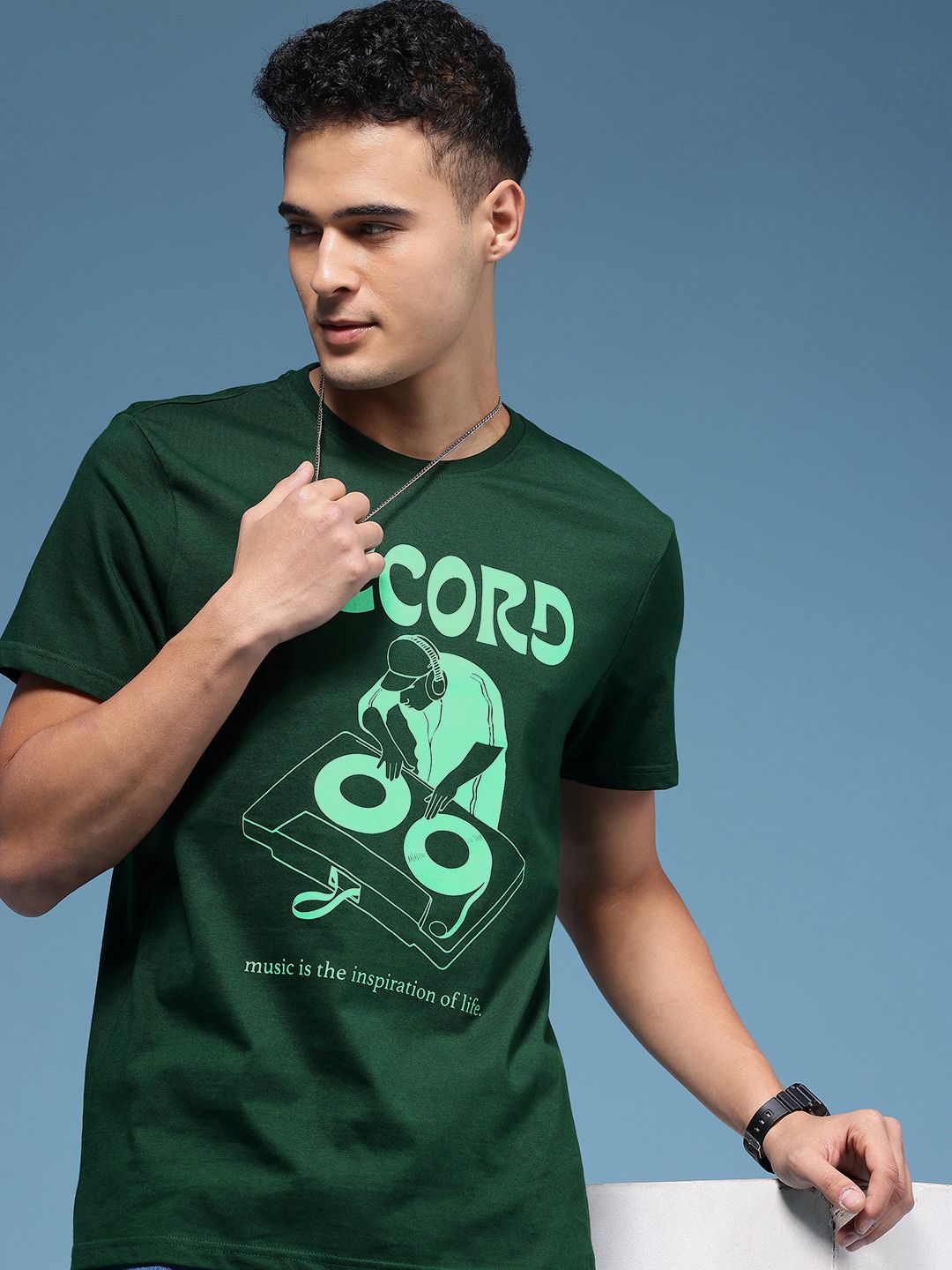 HERE&NOW Graphic Printed Pure Cotton T-shirt