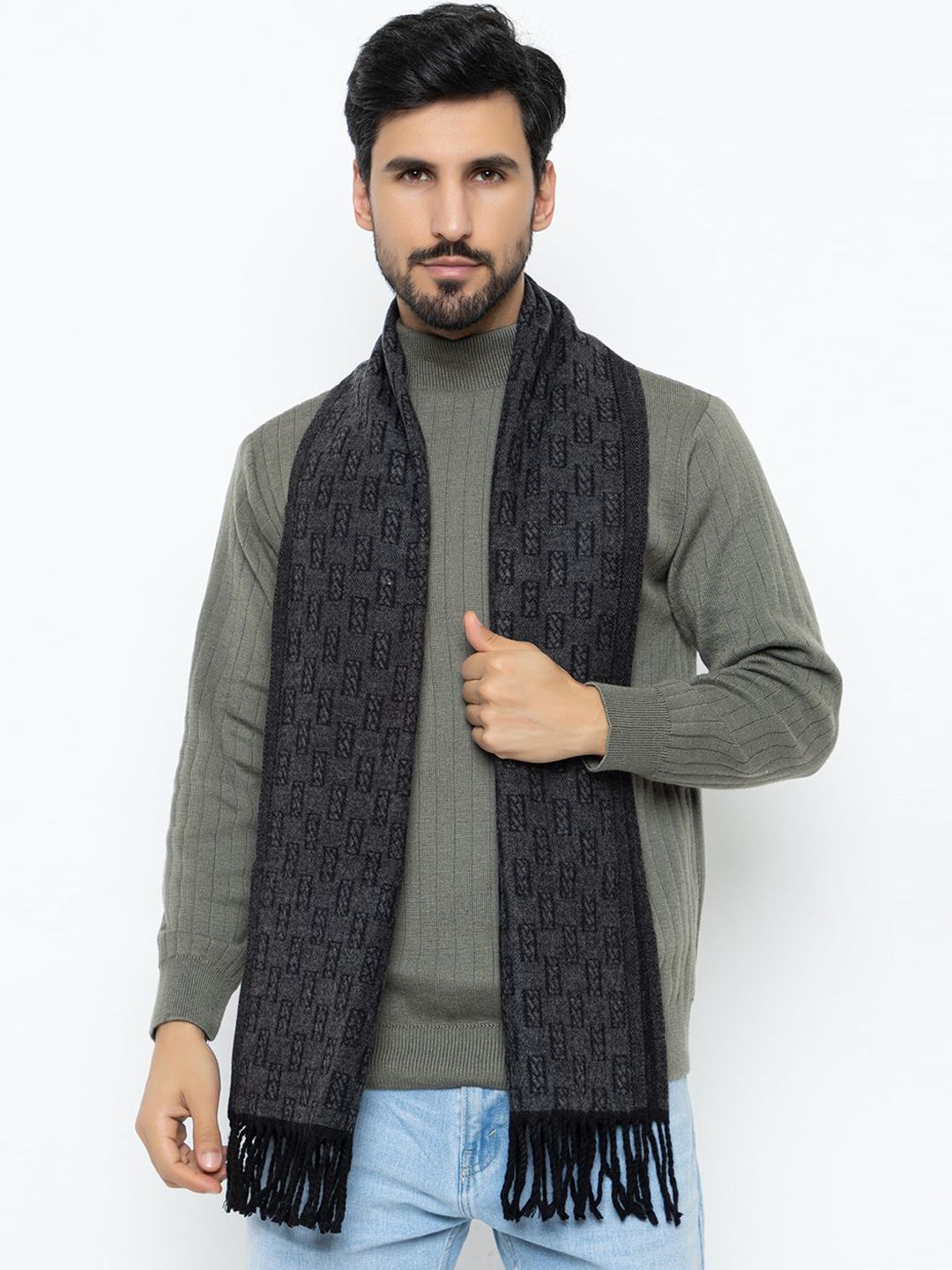 Amoldo Men Geometric Printed Woolen Mufflers