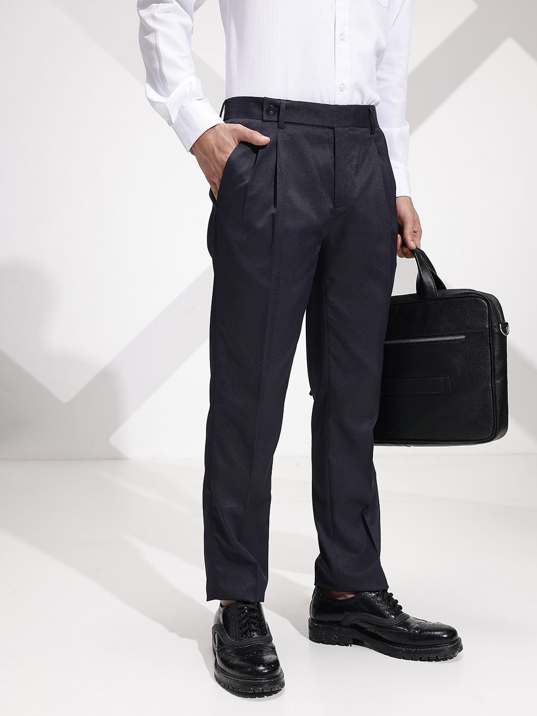 INVICTUS Men Pleated Formal Trousers