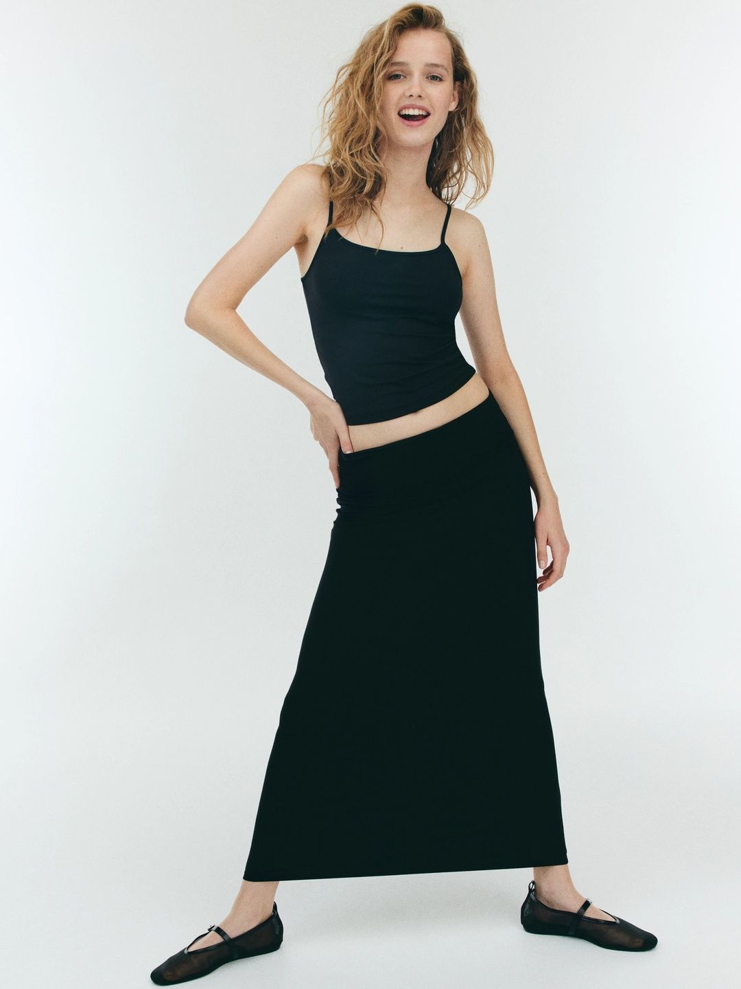 H&M Foldover-Waist Maxi Skirt