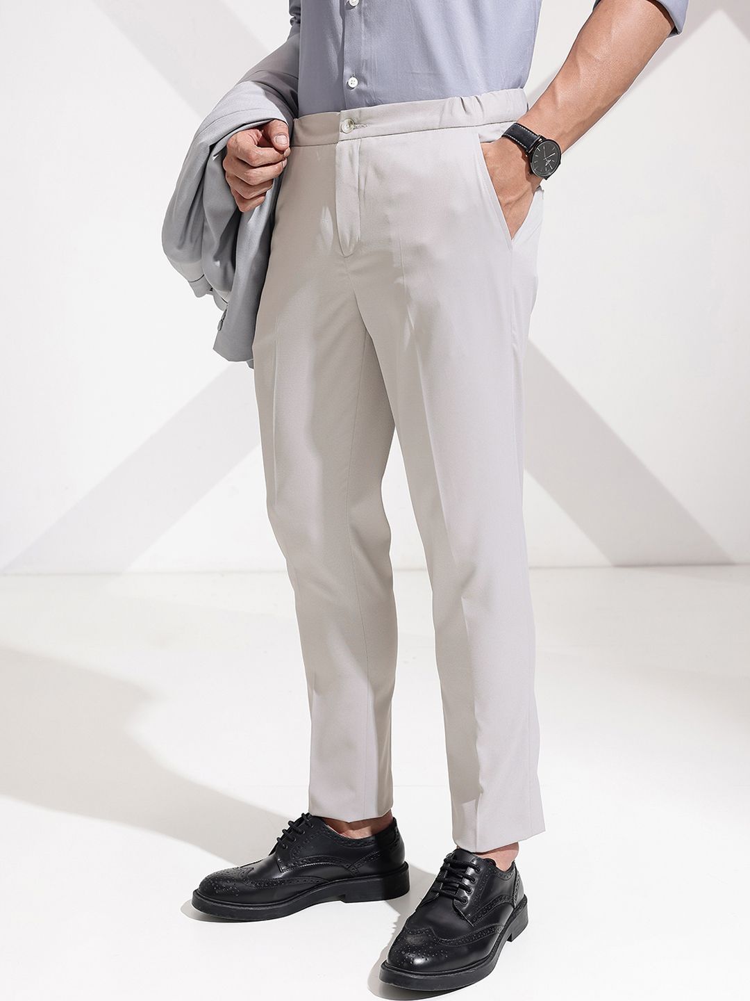INVICTUS Men Flat Front Formal Trousers
