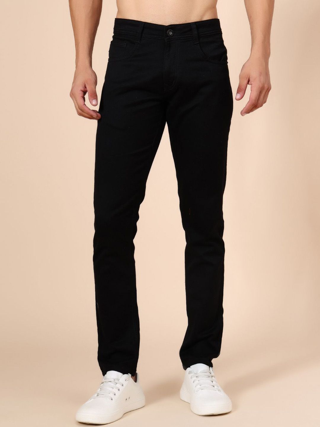 V-Mart Men Solid Regular Fit Mid-Rise Stretchable Jeans