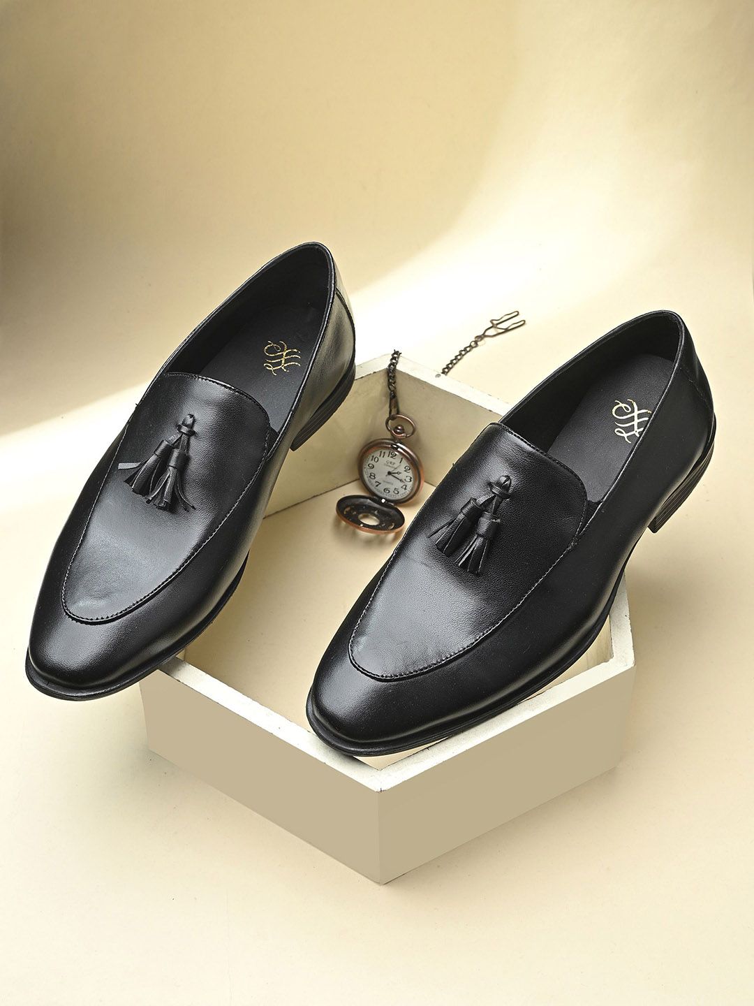 House of Pataudi Men Leather Formal Loafers