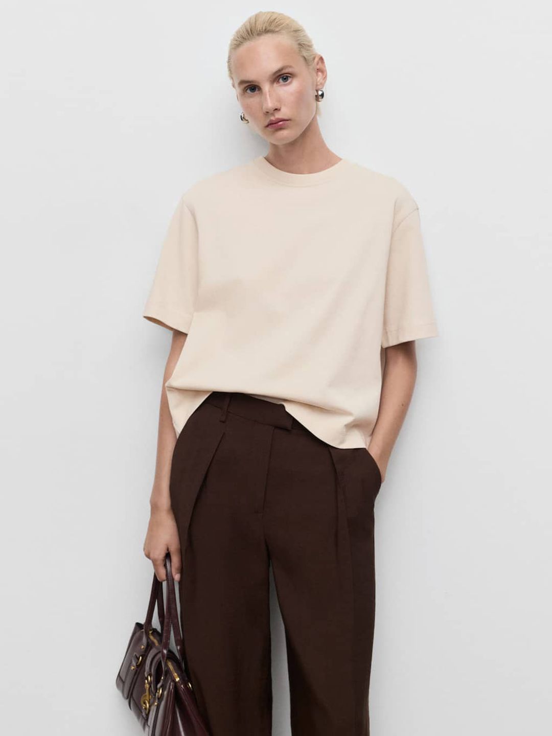 Drop-Shoulder Sleeves Pure Cotton Oversized T-shirt