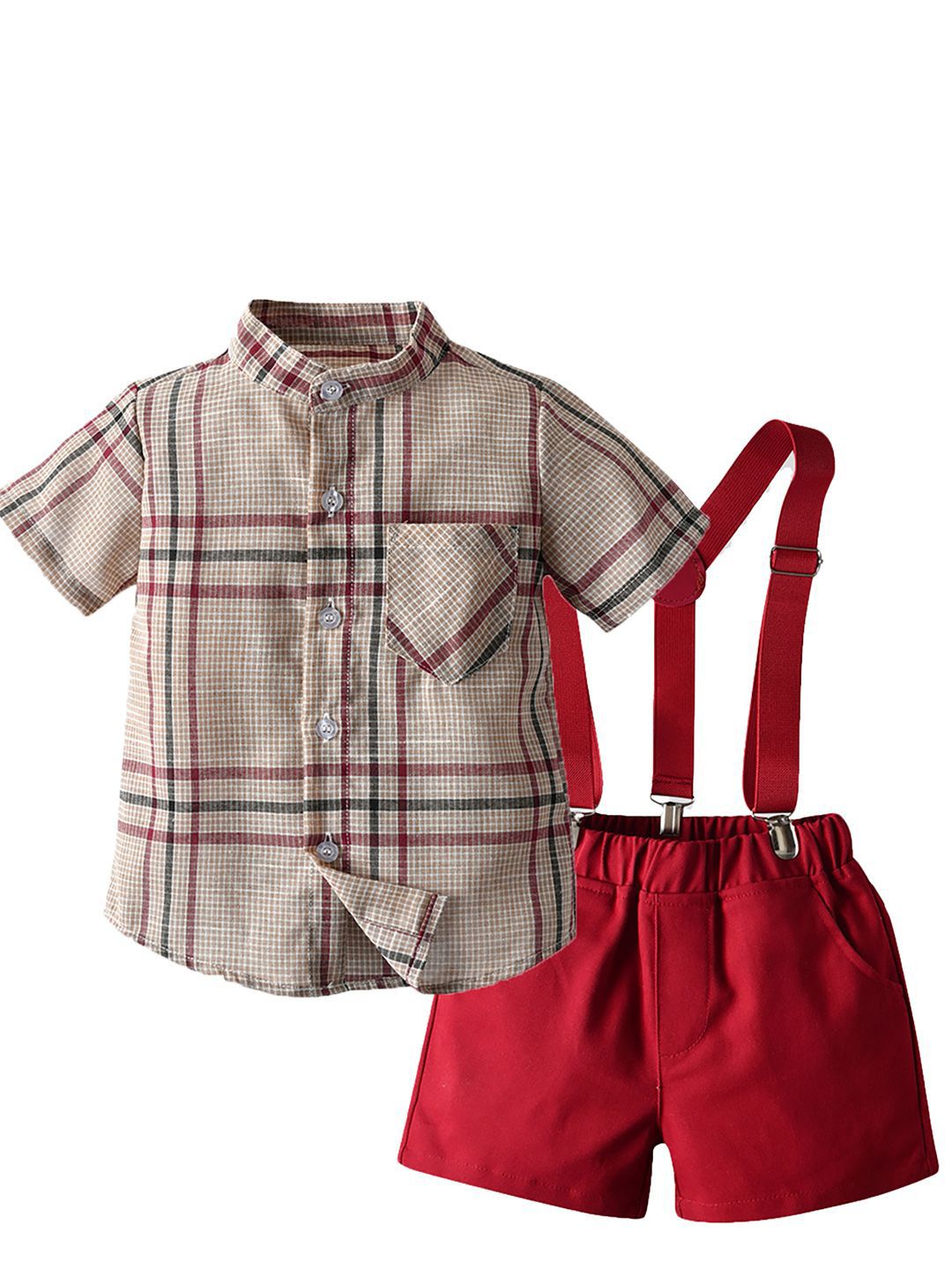 JC SPARKLE Boys Checked Shirt with Shorts