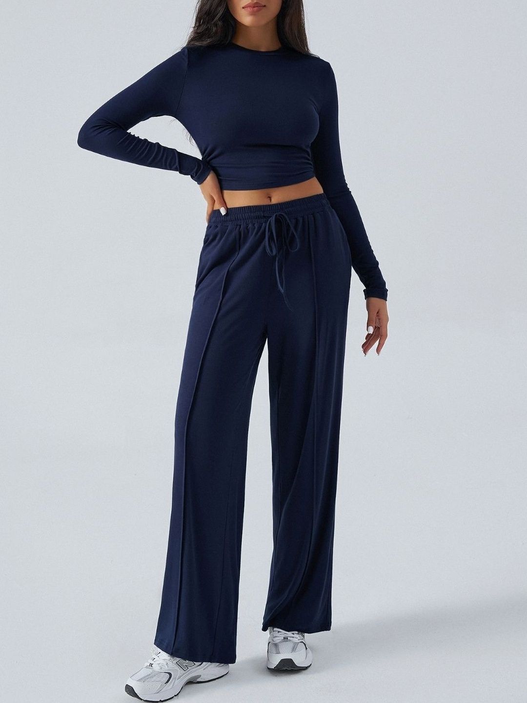 HERE&NOW Women Navy Blue Top with Trousers