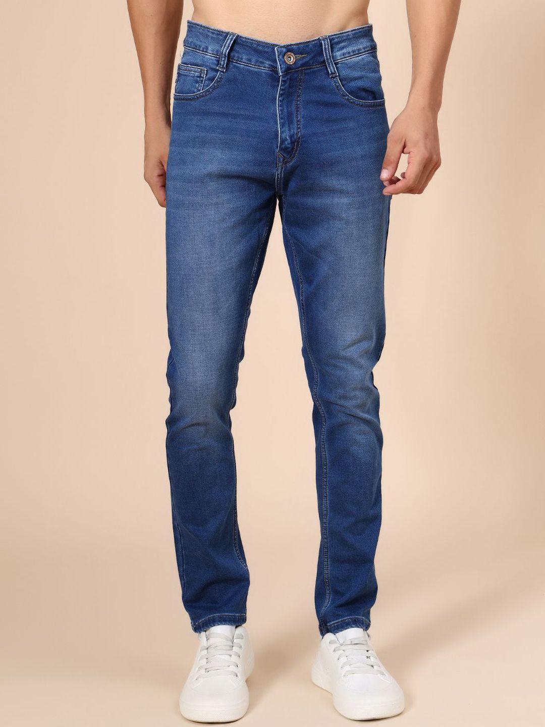 V-Mart Men Regular Fit Mid-Rise Light Fade Stretchable Jeans