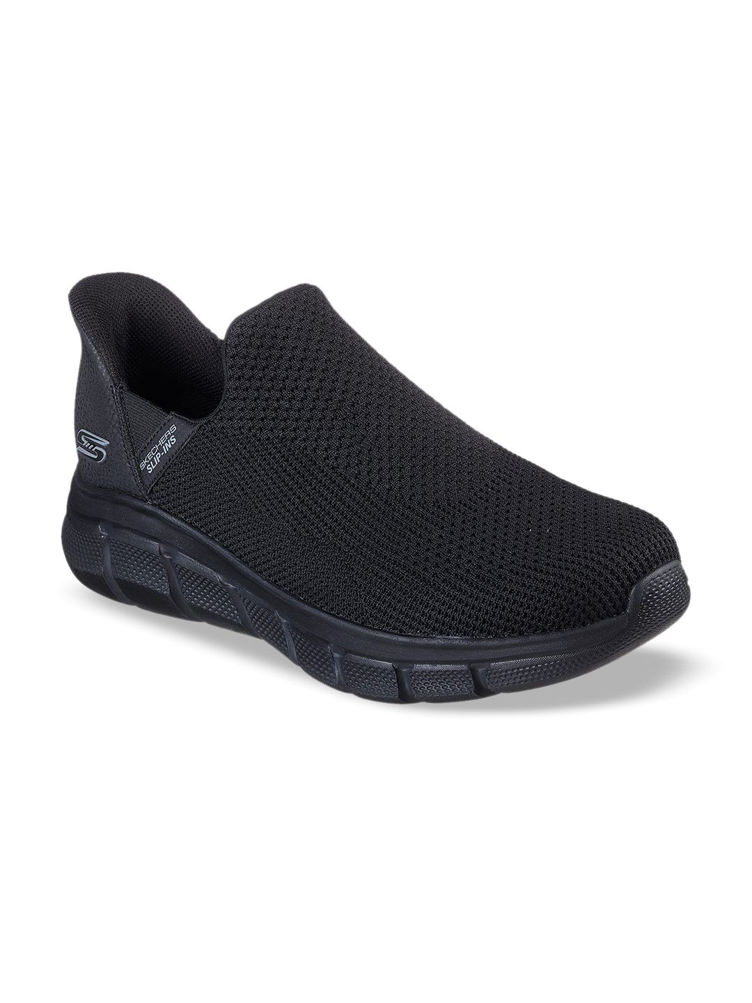 Skechers Men Textured Round Toe Slip-On Sneakers