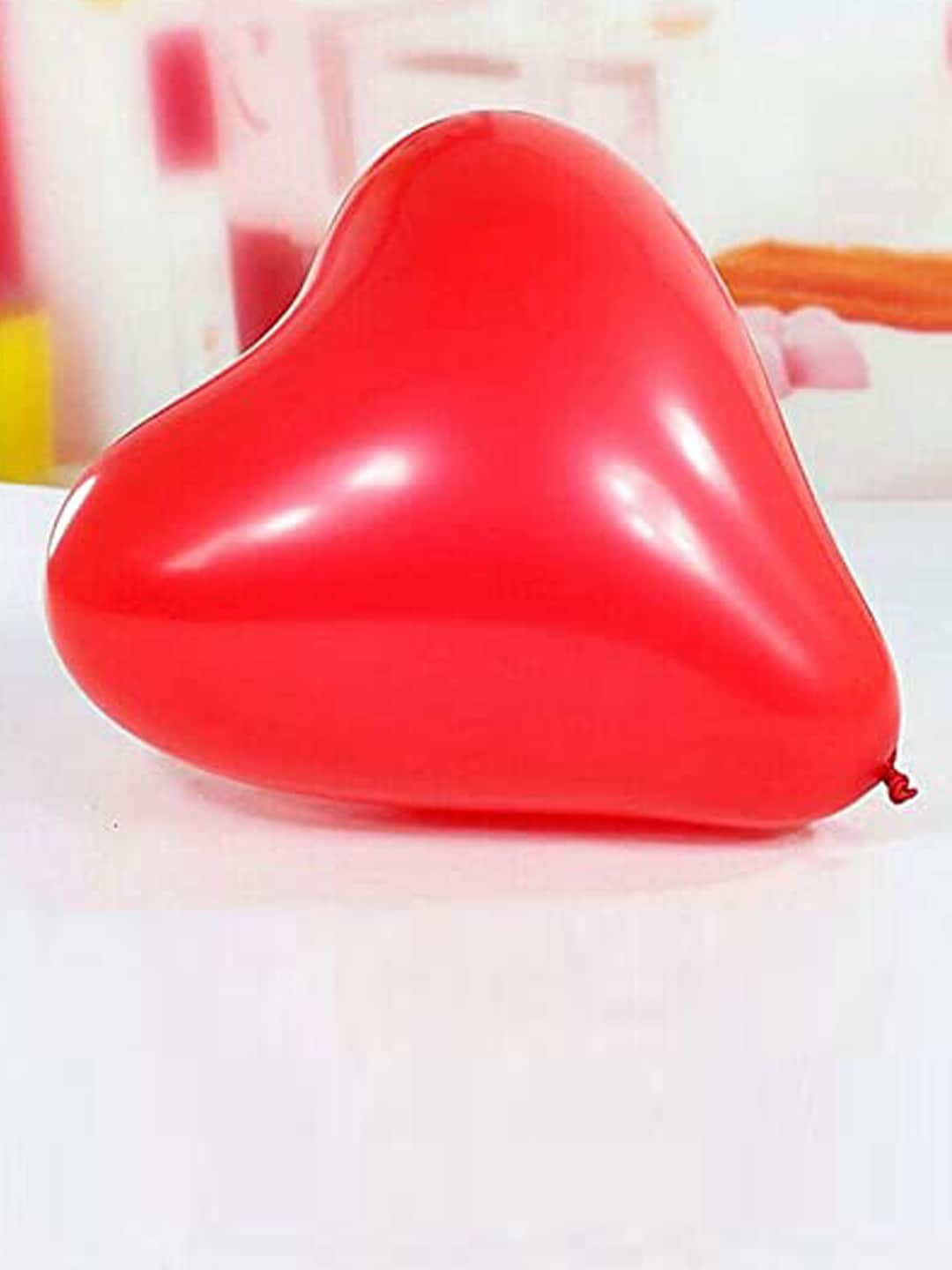 BS AMOR Set Of 100 Red Heart Balloons Festive Decor Price in India