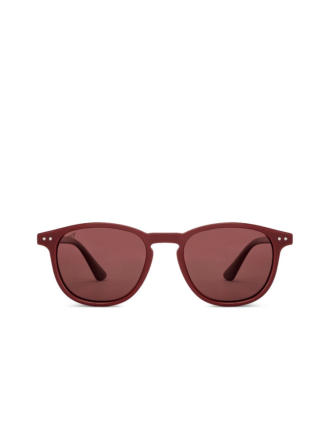 Vincent Chase by Lenskart Unisex Brown Lens & Red Round Sunglasses 200420-Maroon