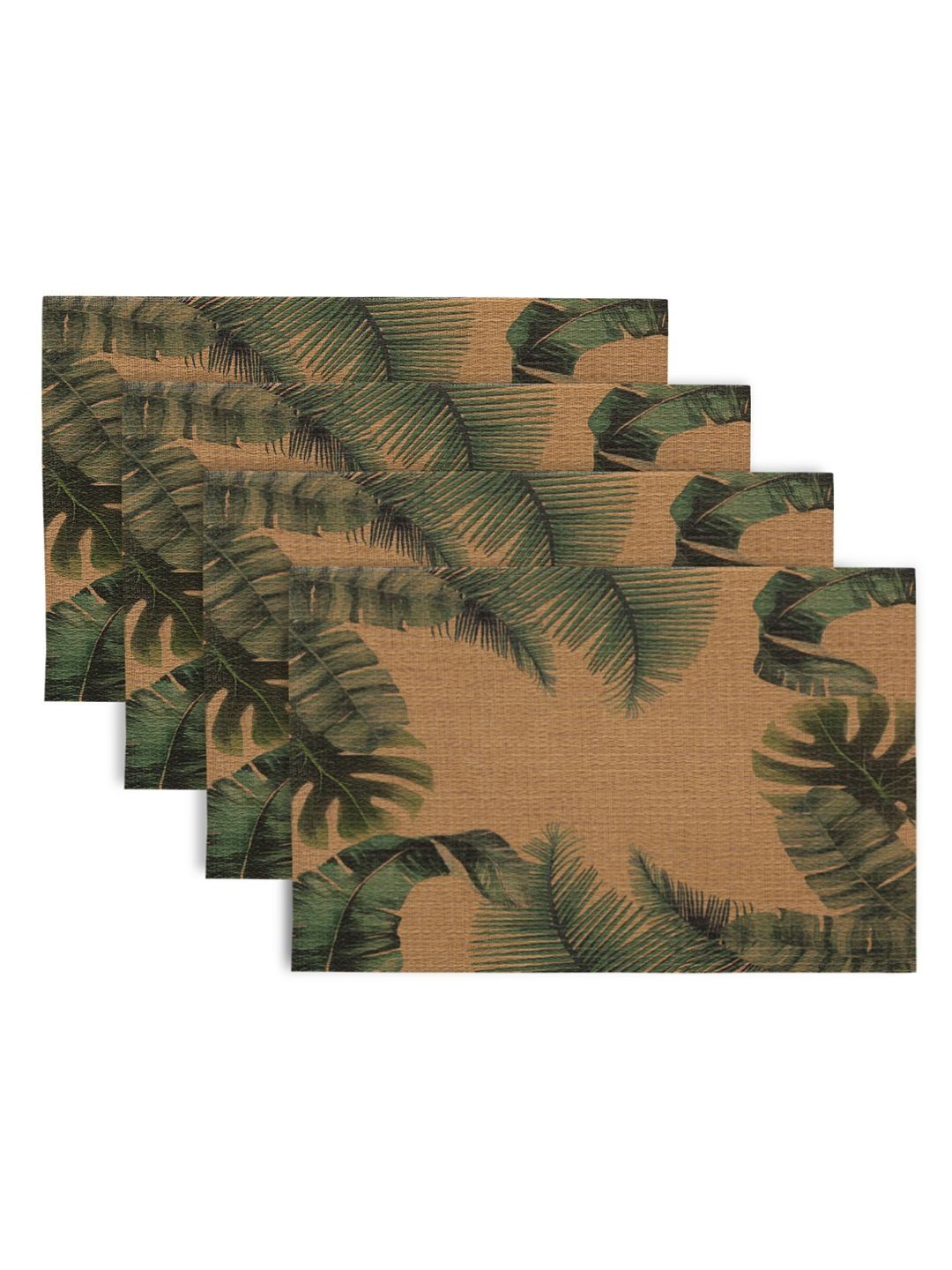 HOKIPO Palm Leaves 'Botanical Tropic' PVC Placemats Set of 4