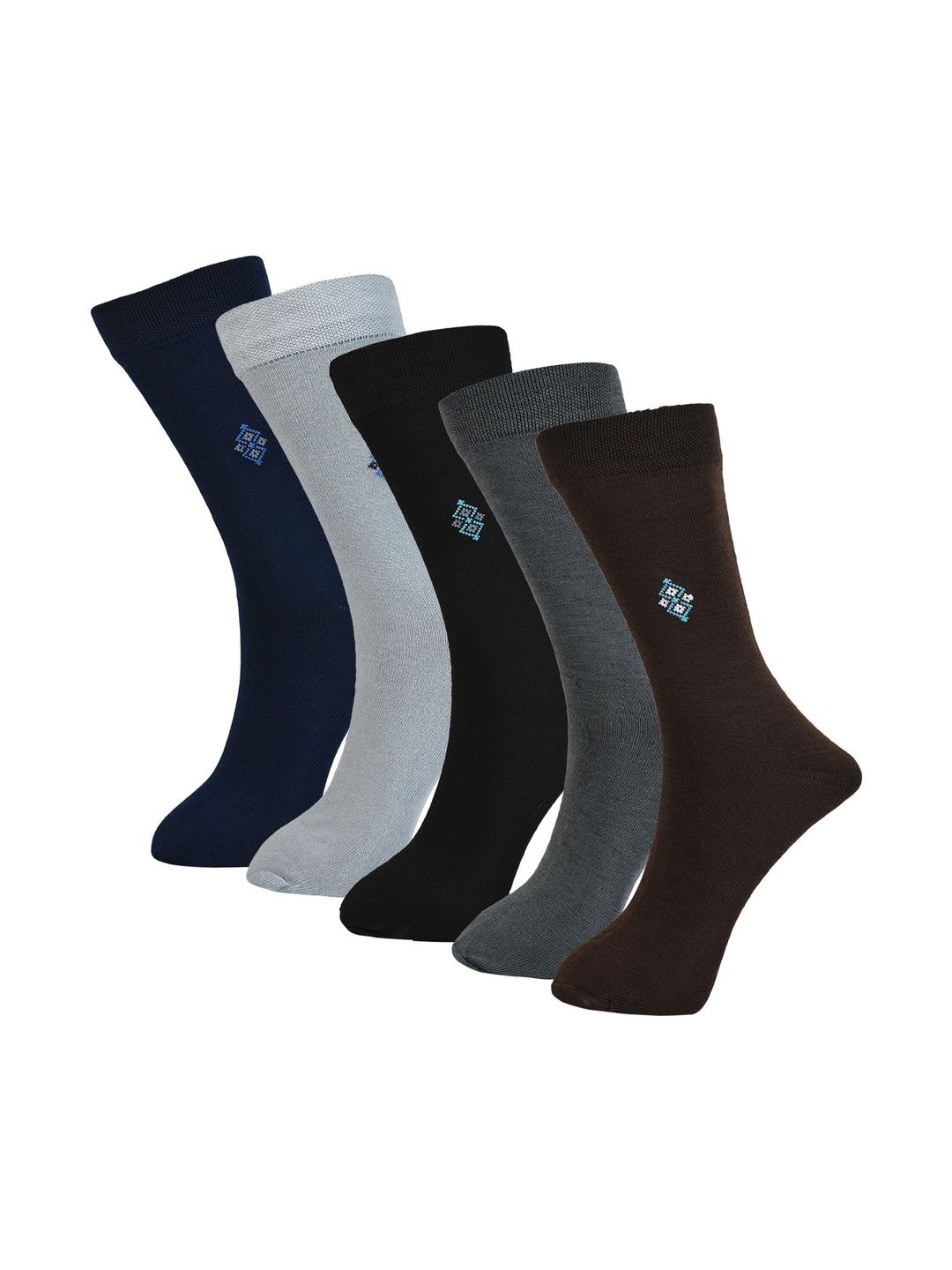 ME Stores Men Pack of 5 Cotton Blend Assorted Calf Length Socks