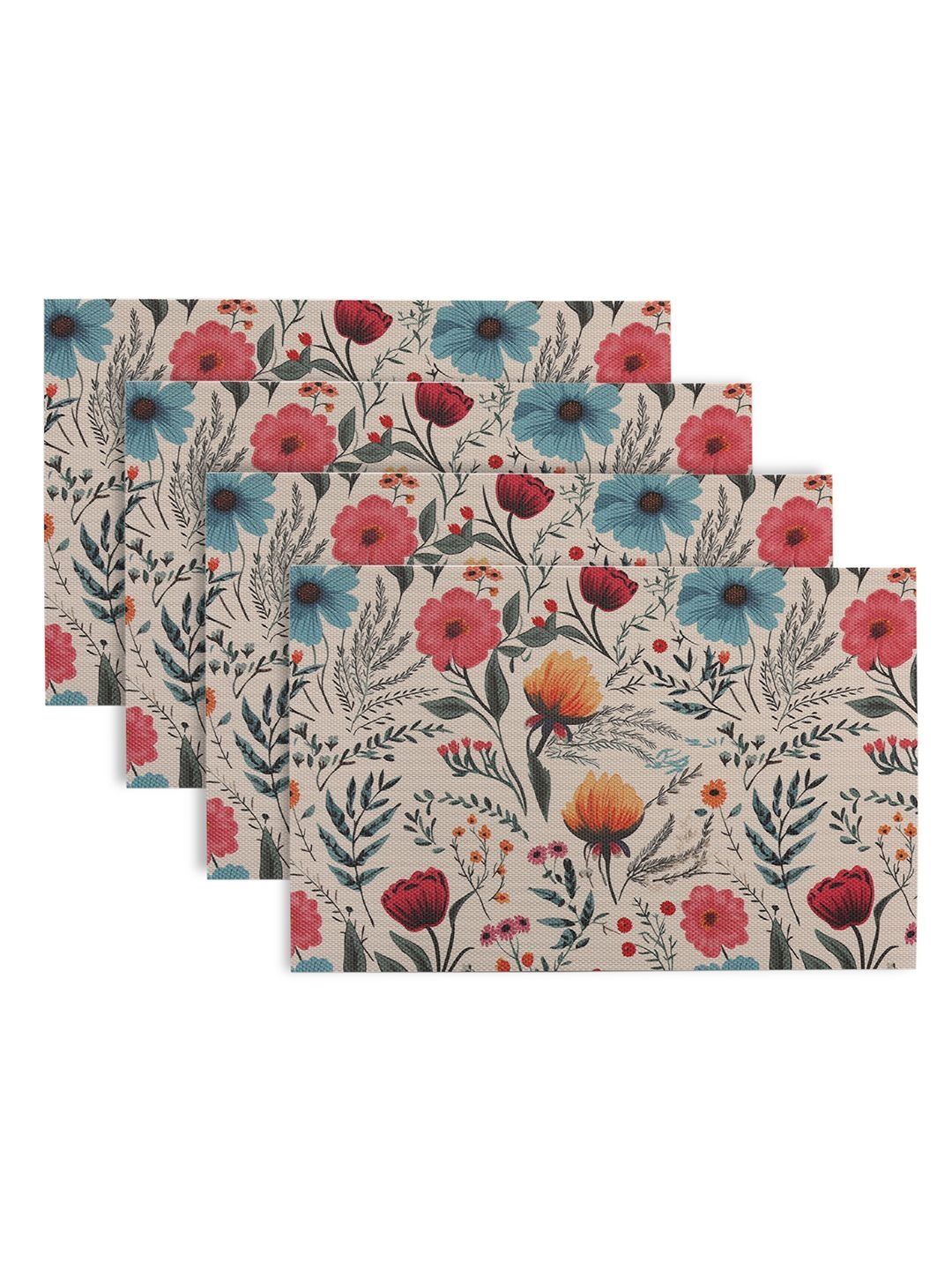 HOKIPO Cosmos 'Artistic Flora' PVC Placemats Set of 4