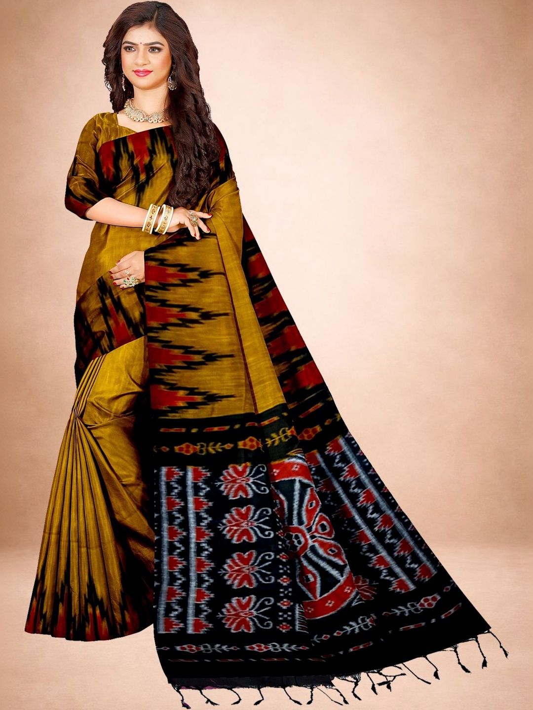 Quetzal Pure Cotton Sambalpuri Saree