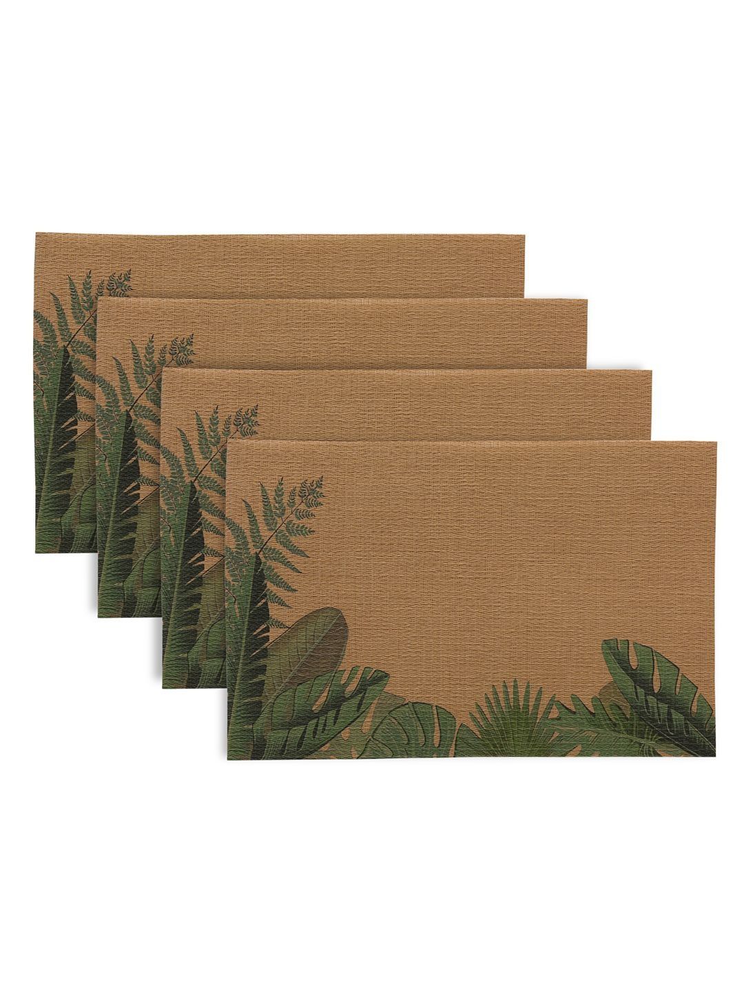 HOKIPO Bird of Paradise Leaves 'Botanical Tropic' PVC Placemats Set of 4
