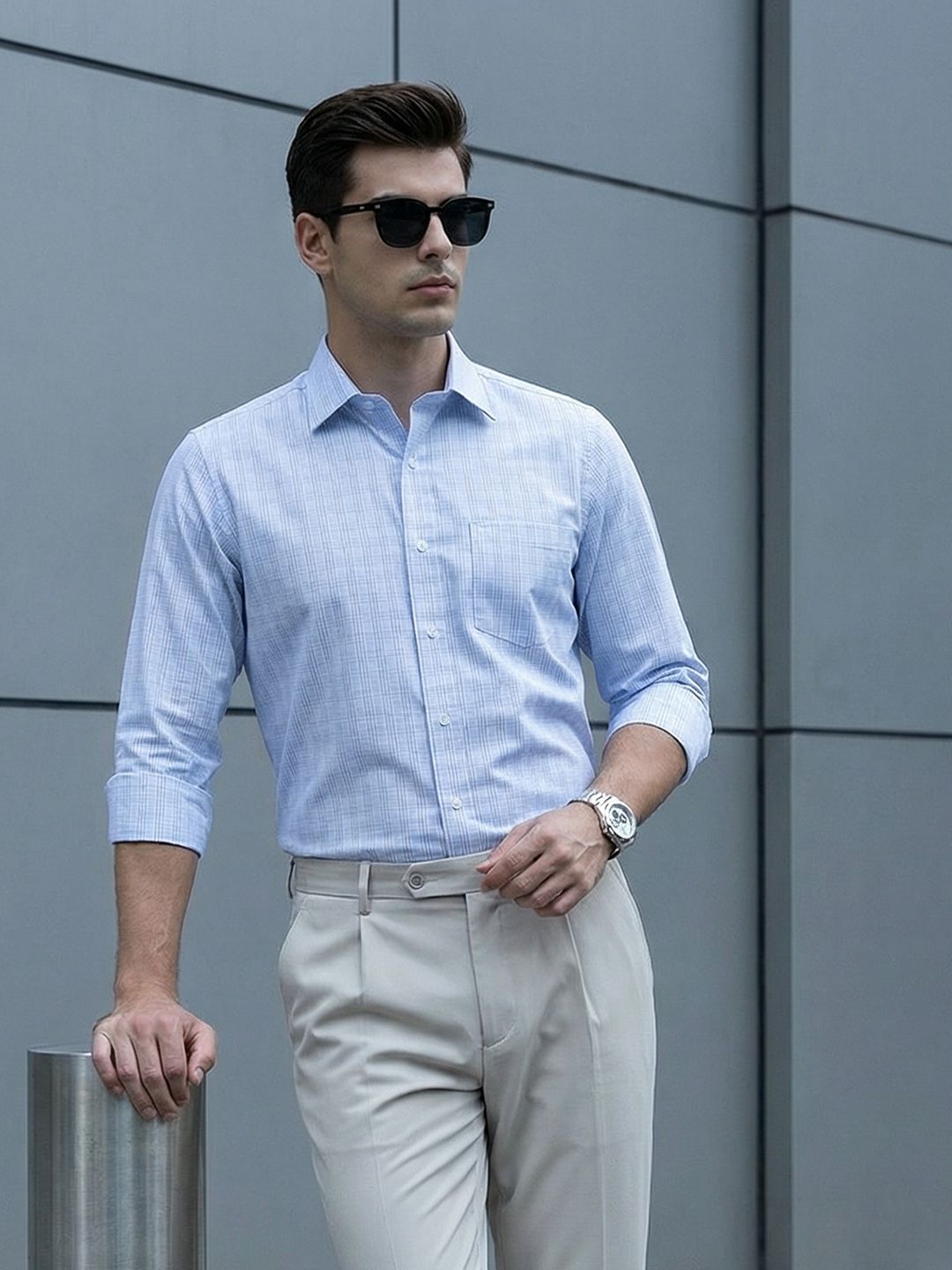 INVICTUS Checked Slim Fit Formal Shirt