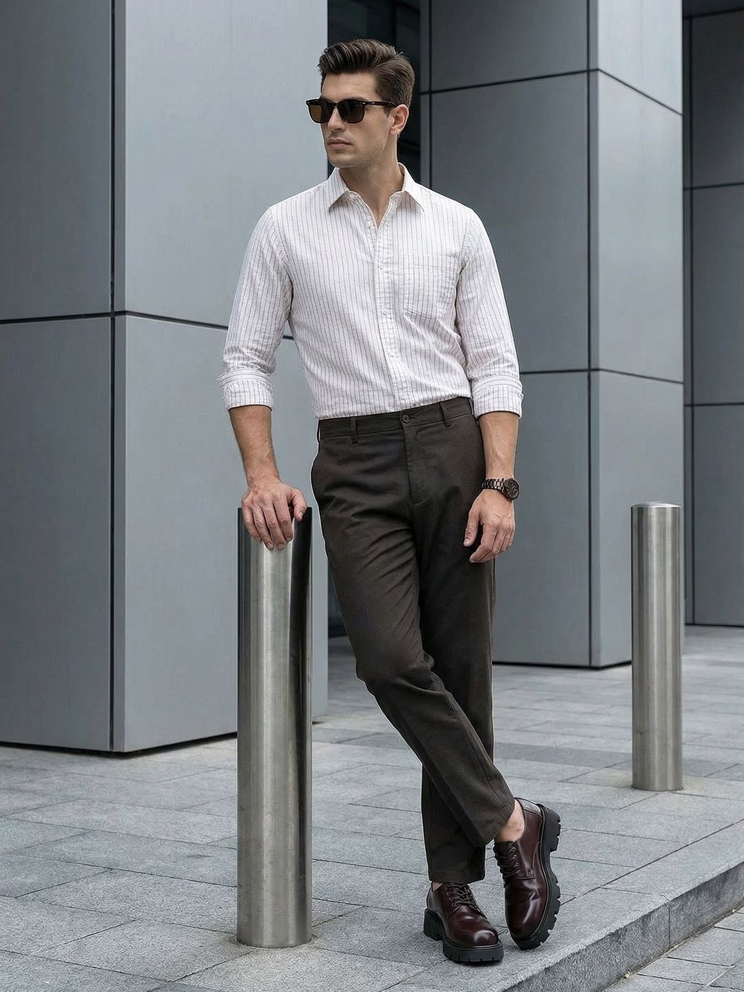 INVICTUS Checked Slim Fit Formal Shirt