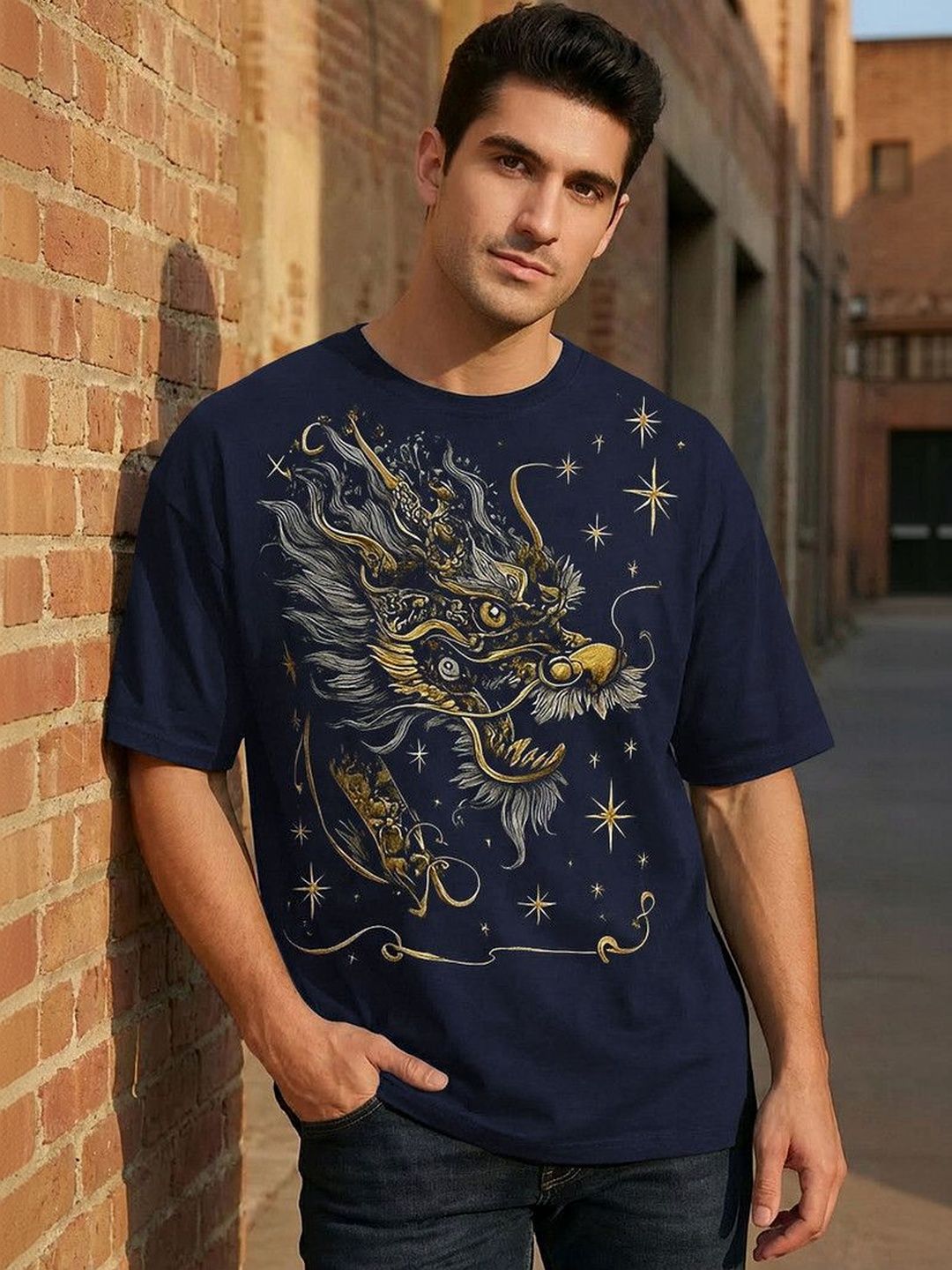 TRIPR Men Graphic Print Round Neck Cotton Blend Tshirts