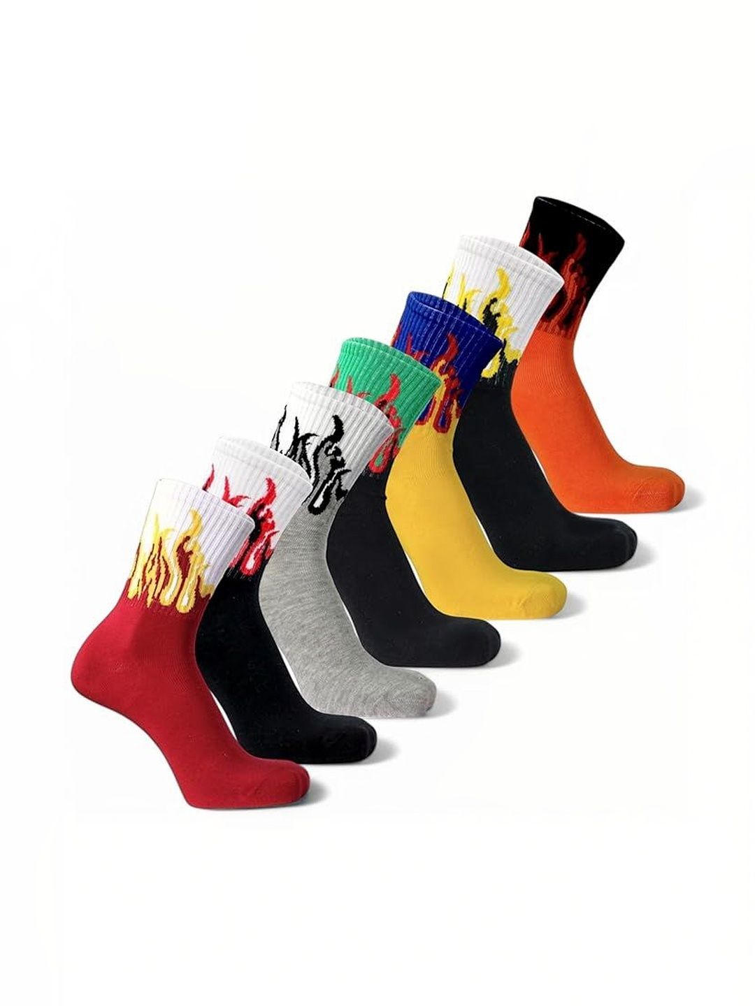 Sloxie Men Pack of 7 Cotton Assorted Ankle Length Socks