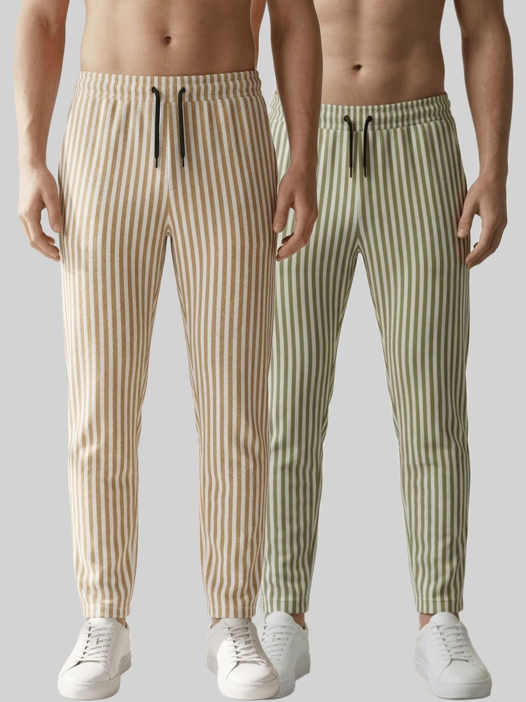 Dollar Dollar Men Pack of 2 Regular Fit Striped Track Pants