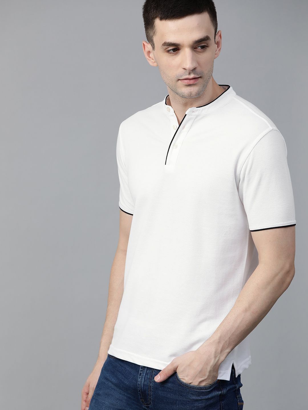 The Roadster Lifestyle Co  Mandarin Collar Tshirts