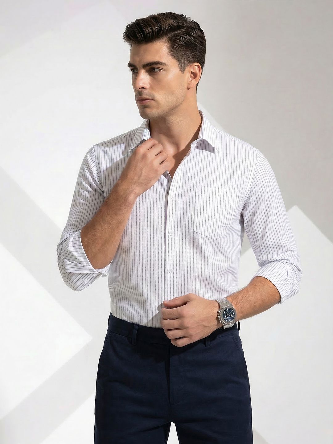 INVICTUS Urban Slim Fit Striped Formal Shirt