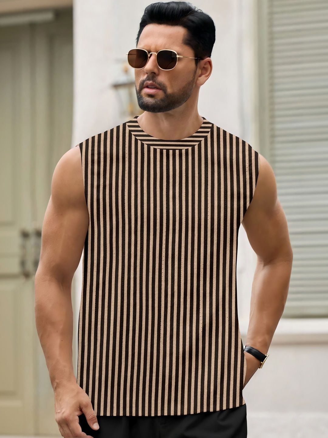 MODALEN Men Striped T-shirt