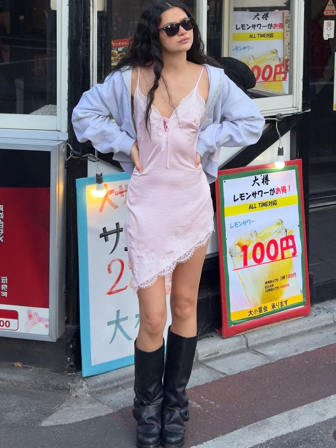 Asymmetric sateen mini dress
