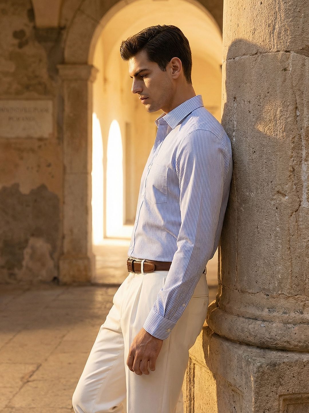 INVICTUS Urban Slim Fit Striped Formal Shirt